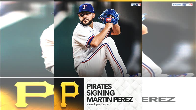 海盜1年800萬美金挖走遊騎兵奪冠成員培瑞茲（Martin Perez）。（圖／翻攝自FOX Sports: MLB推特）