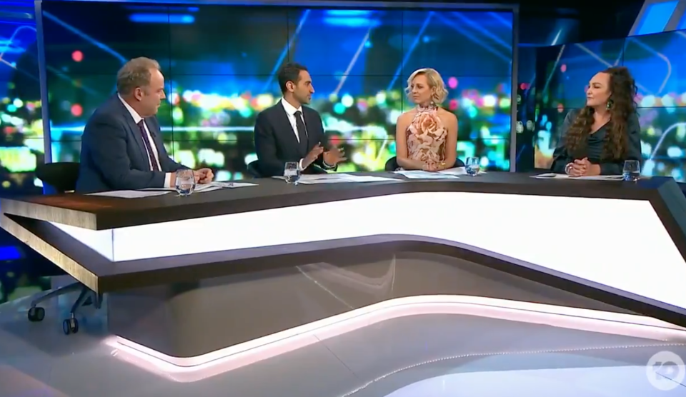 Waleed Aly and Carrie Bickmore on The Project panel