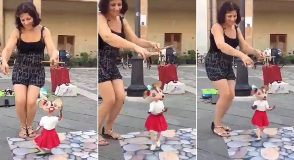 Una titiritera italiana sorprendió a todos con los movimientos de su marioneta. Foto: Twitter/AmandaCamaratoo