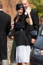 <p>Meghan celebrated her birthday (and Charlie van Straubenzee's wedding) in a colorful dress paired with a Philip Treacy fascinator. <a href="https://www.townandcountrymag.com/style/fashion-trends/a22639732/meghan-markle-colorful-navy-dress-charlie-van-straubenzee-wedding/" rel="nofollow noopener" target="_blank" data-ylk="slk:Get all the details right here.;elm:context_link;itc:0;sec:content-canvas" class="link ">Get all the details right here.</a></p>