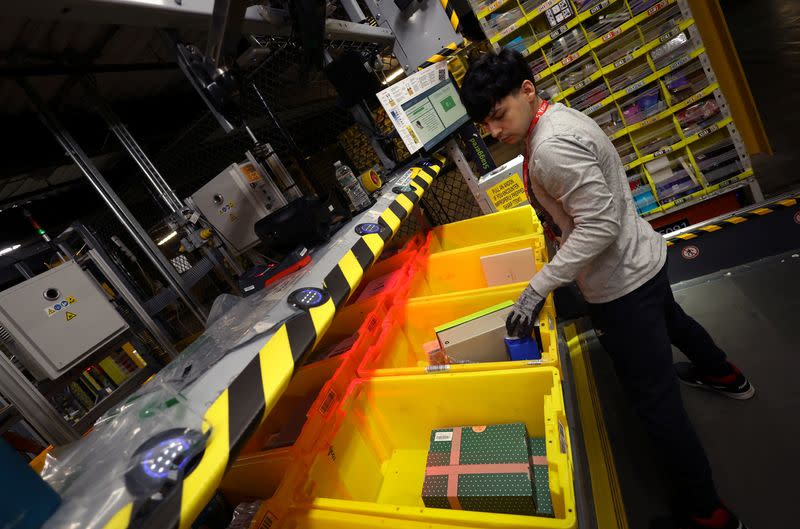 Operations on Cyber monday at the Amazon’s Robbinsville Fullfilment Center in Robbinsville, New Jersey