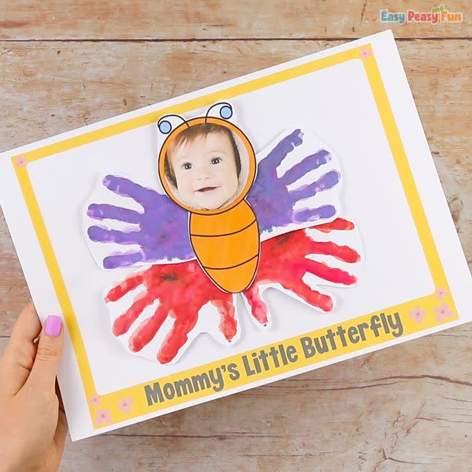 butterfly handprint diy mother's day cards