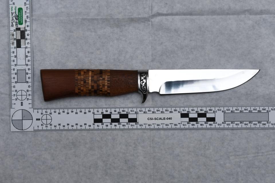 The hunting knife used in the attack (Cheshire Police)