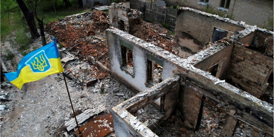 The village of Moshchun was destroyed by Russia, Kyiv region, Ukraine, May 19, 2022