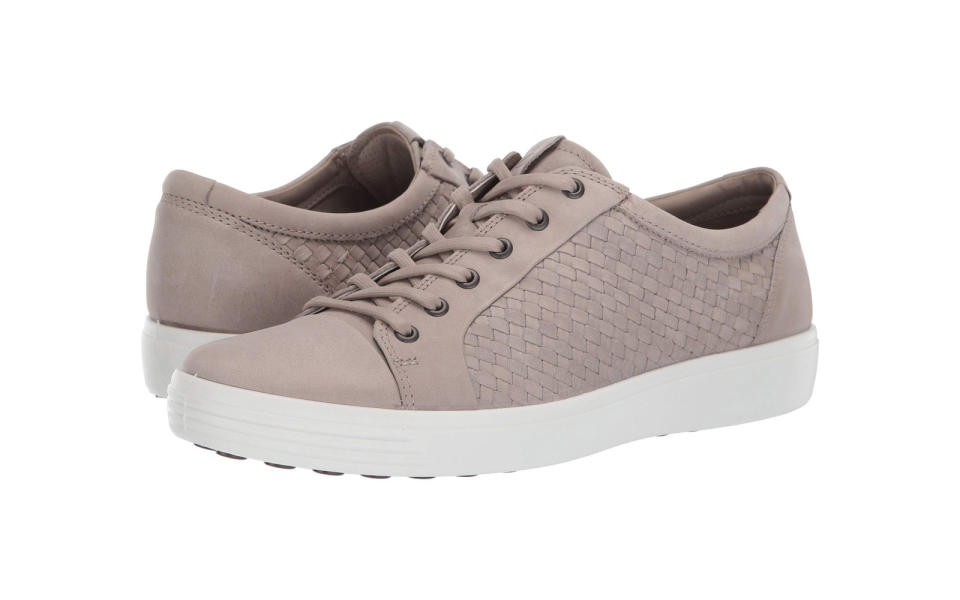 Ecco Soft 7 Men’s Plaited Lace-up Sneaker in Moon Rock