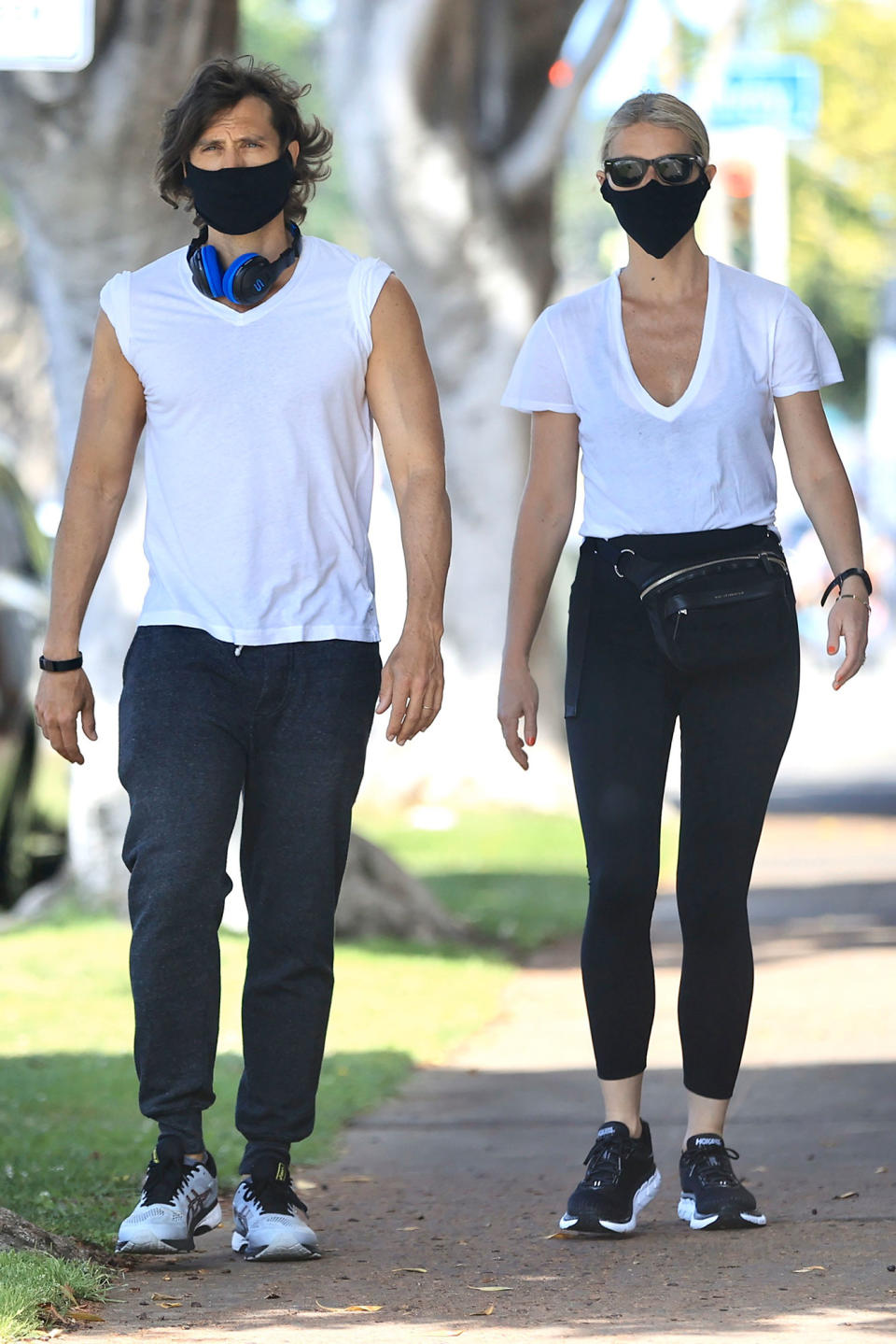 <p>Gwyneth Paltrow and husband Brad Falchuk enjoy a sunny stroll together in Los Angeles on Saturday.</p>