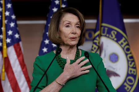 FILE PHOTO: U.S. House Democratic Leader Nancy Pelosi (D-CA) speaks during a news conference on Capitol Hill in Washington, U.S., December 6, 2018. REUTERS/Yuri Gripas/File Photo