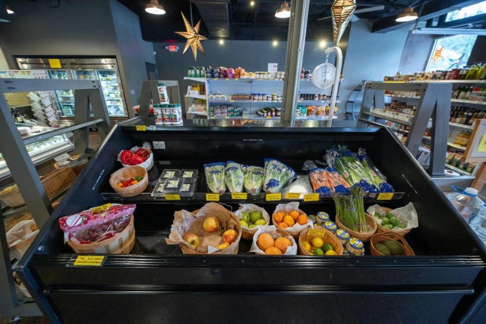 Fresh vegetables greet customers upon entry into Earl’s Grocery.