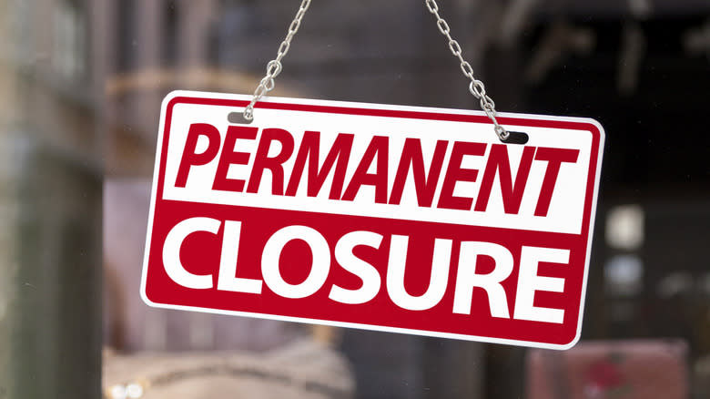 permanent closure sign