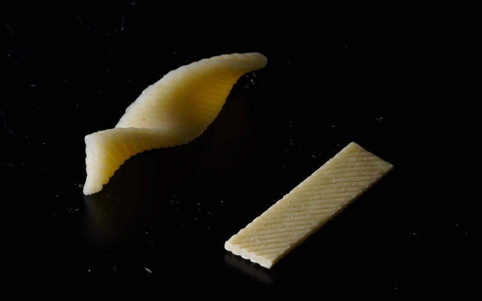 Grooves in the pasta swell into penne, rigatoni and farfalle when boiled - SWNS