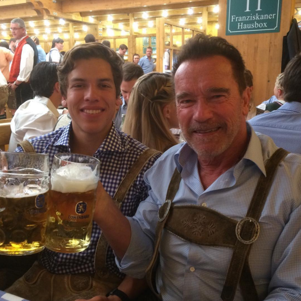 Joseph Baena and Arnold Schwarzenegger