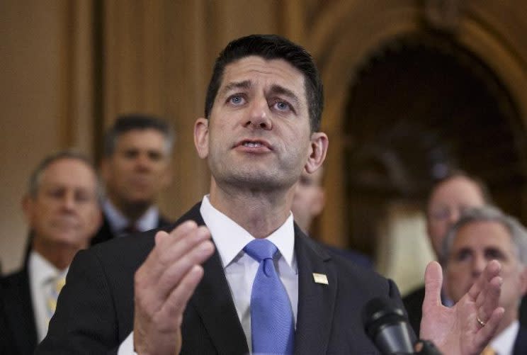 House Speaker Paul Ryan of Wis. takes questions during a news conference on Capitol Hill in Washington on July 12, 2016. (Photo: J. Scott Applewhite/AP)