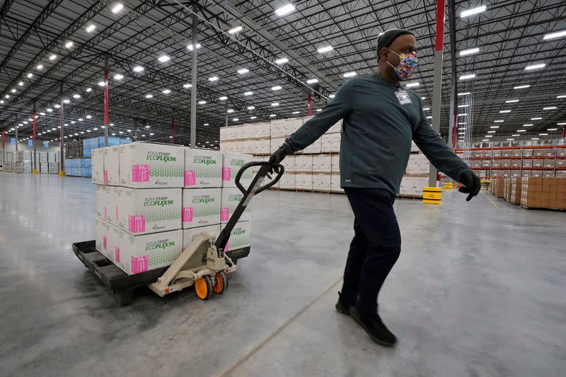 FILE PHOTO: Moderna's COVID-19 vaccine at the McKesson distribution center in Olive Branch, Mississippi