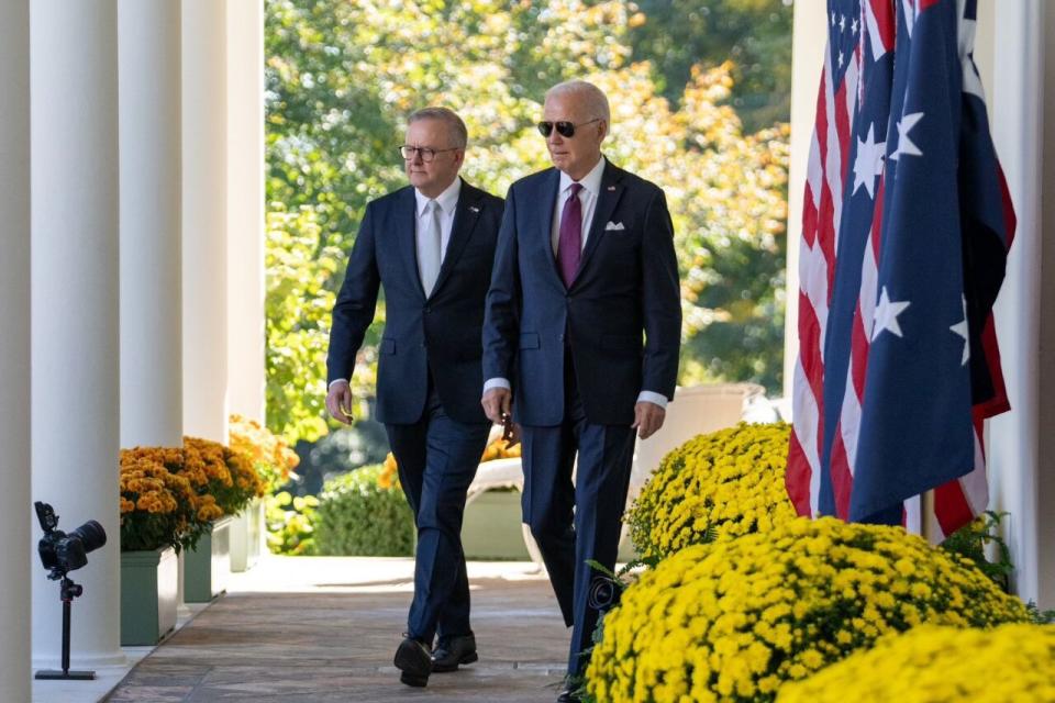 美國總統拜登（Joe Biden）25日在白宮與來訪的澳洲總理艾班尼斯（Anthony Albanese）舉行雙邊會談。 (圖:@AlboMP)