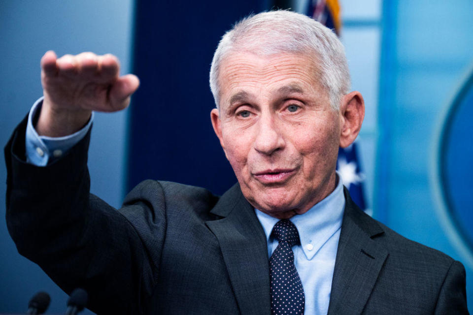 UNITED STATES - NOVEMBER 22: Dr. Anthony Fauci, director of the National Institute of Allergy and Infectious Diseases, speaks about the coronavirus during the White House press briefing on Tuesday, November 22, 2022 / Credit: Tom Williams/CQ-Roll Call, Inc via Getty Images