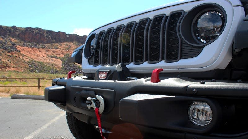A photo of the updated front end on the Wrangler Rubicon. 