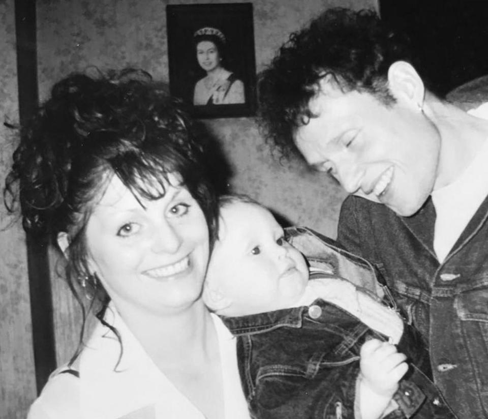 Ade (right) with Ryan as a baby and mother Gill – the family, including Ryan’s stepfather Phil, have campaigned hard for justice (Ade Passey)