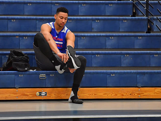 Ben Simmons and his right foot. (Getty Images)