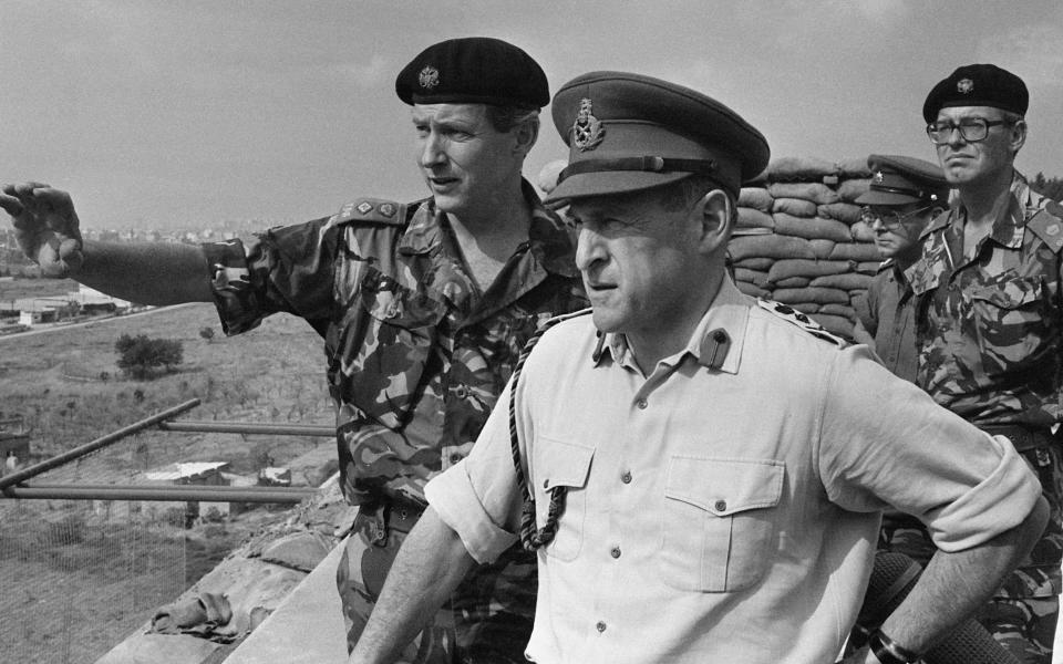 Kitson is briefed at British HQ in Beirut in 1983 by Col Gordon Ferguson