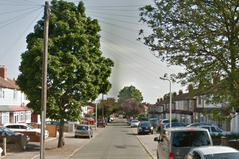 Met police officers were called to Whittington Avenue, in Hayes: Google Images