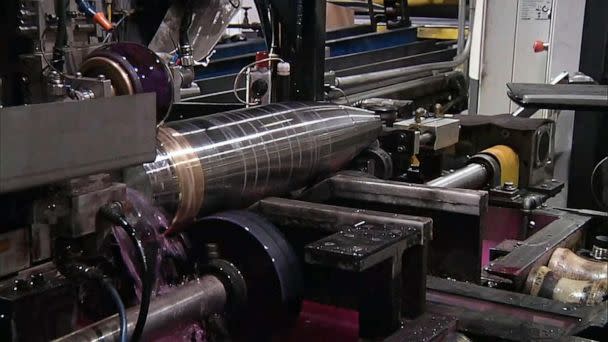 PHOTO: Close up of an artillery shell inside Scranton plant (ABC News)