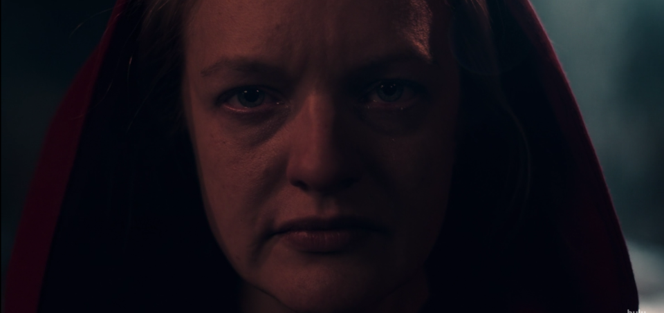 June (Elisabeth Moss) in the Season 2 finale of <em>The Handmaid’s Tale</em>. (Photo: Hulu)