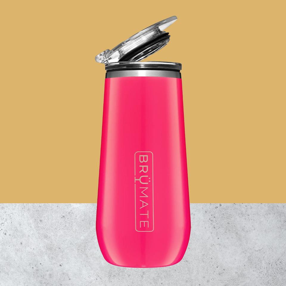 BrüMate Insulated Champagne Flute with Flip-Top Lid