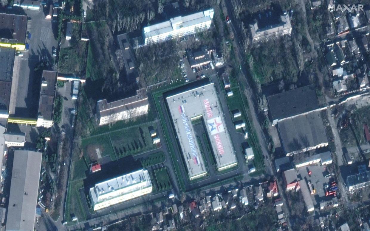 A satellite image shows a new Russian military facility in Mariupol, Ukraine, November 30, 2022. Maxar Technologies/Handout via REUTERS THIS IMAGE HAS BEEN SUPPLIED BY A THIRD PARTY. NO RESALES. NO ARCHIVES. MANDATORY CREDIT. MUST NOT OBSCURE LOGO - Maxar Technologies/Handout via Reuters