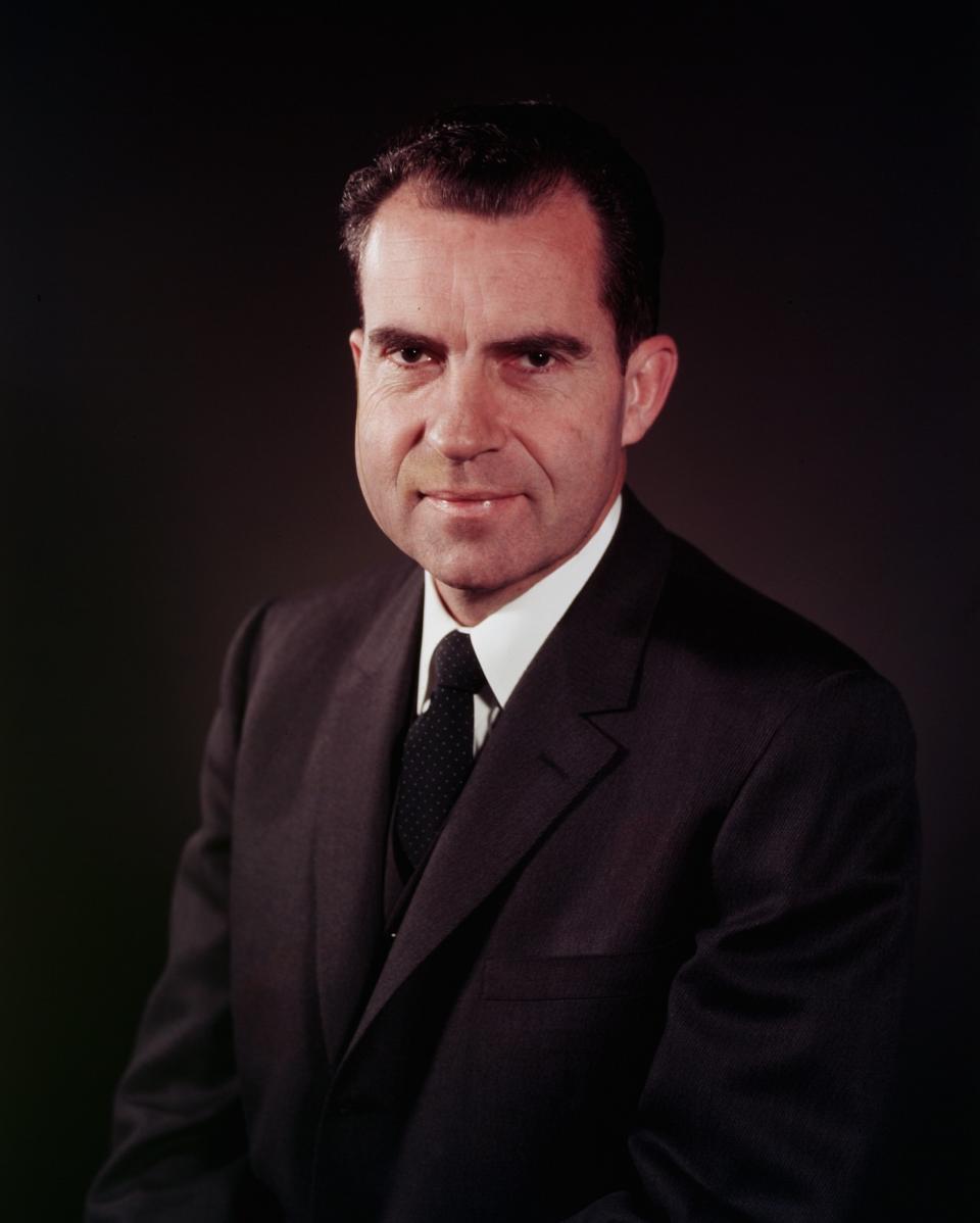 Portrait of former United States President Richard Nixon (1913 - 1994) taken while he was Vice-President in 1960, Washington, D.C. (Photo by Bachrach/Getty Images)