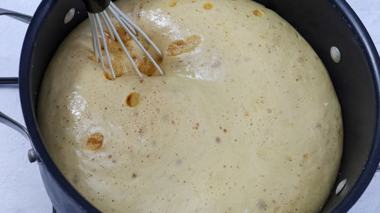 toffee cooking in pan