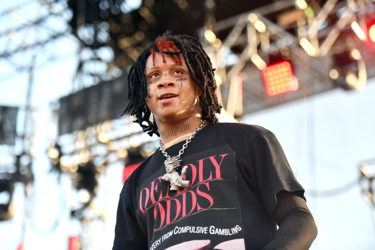 Trippie Redd Net Worth pictured: Trippie Redd performing | (Photo by Scott Dudelson/Getty Images)