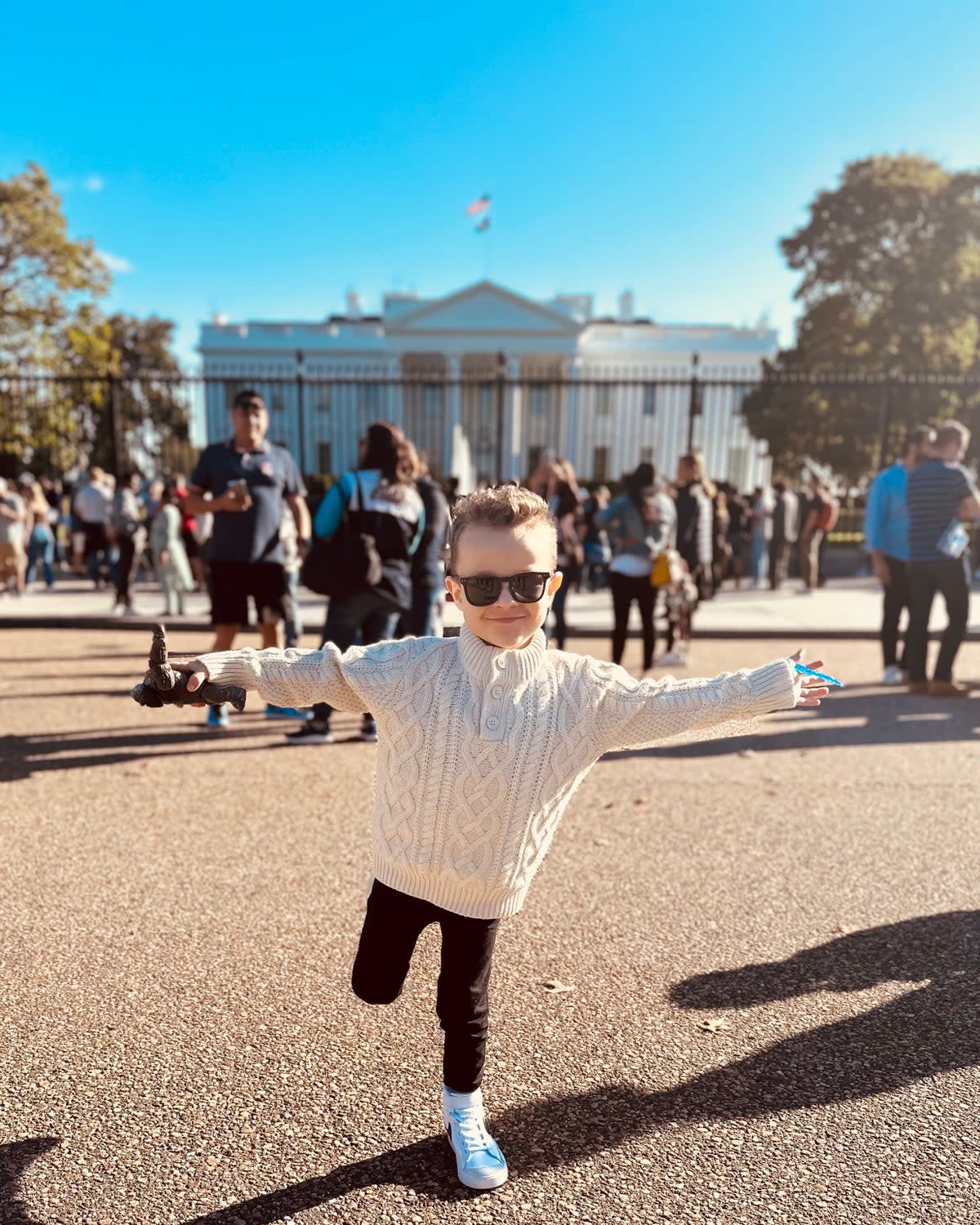 A doctor told Ms Ramsey about an experimental trial opening in October in Washington DC, so the entire family flew out in September (Amy Ramsey)