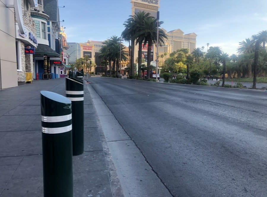 Las Vegas Strip empty in 2020 following the COVID-19 shutdown (KLAS)