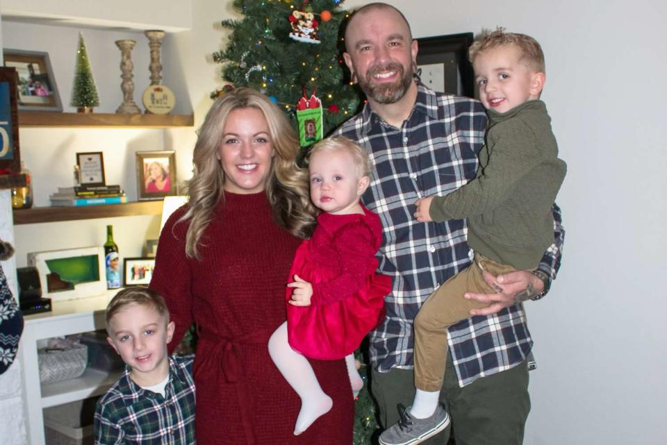 <p>Courtesy of the Crossmon Family</p> Joe Crossman (second from right) with his family