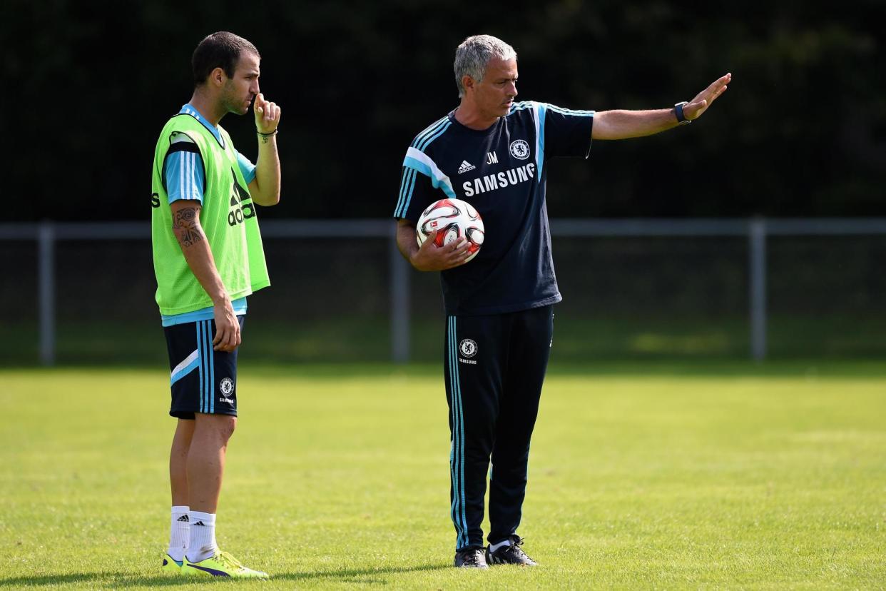 Friends: Jose Mourinho brought Cesc Fabregas back to the Premier League: Chelsea FC via Getty Images