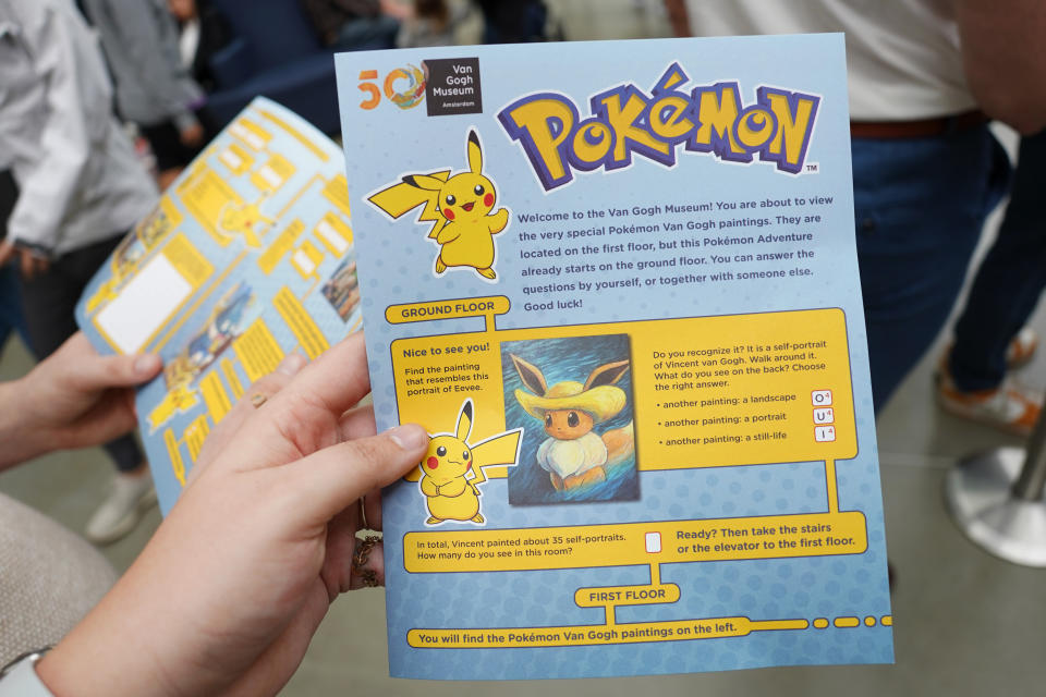 An image of the Pokemon activity sheet given to attendees at the museum