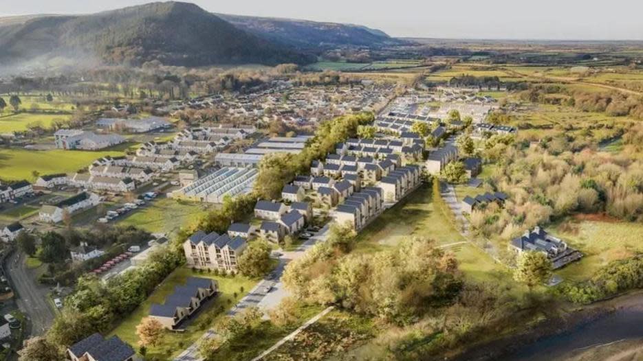 An artist's impression of the Sulby Riverside scheme