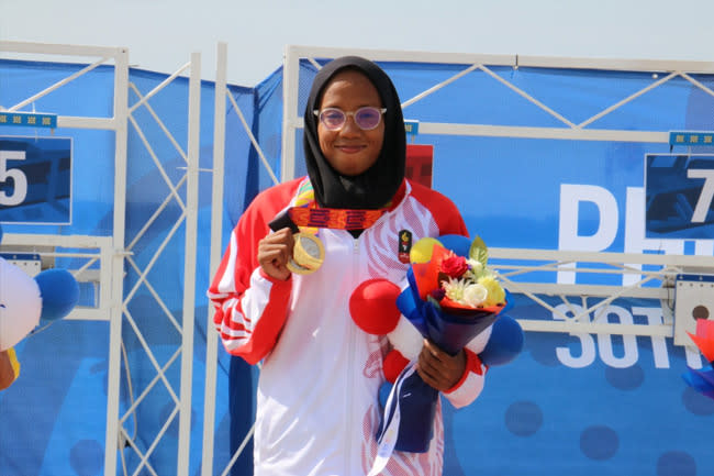 Indonesia's triple SEA Games gold-medallist, modern pentathlon athlete Dea Salsabila Putri. (PHOTO: NOC Indonesia)