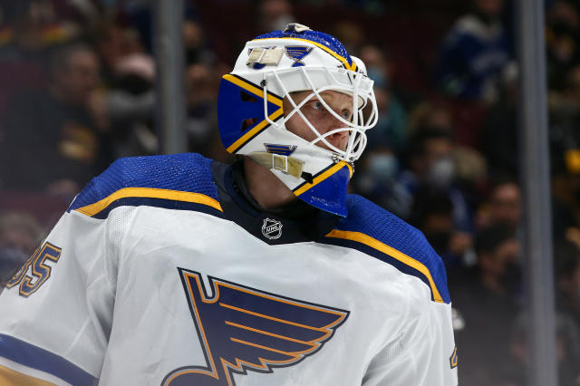 Ville Husso Blues — Game Worn Goalie Jerseys