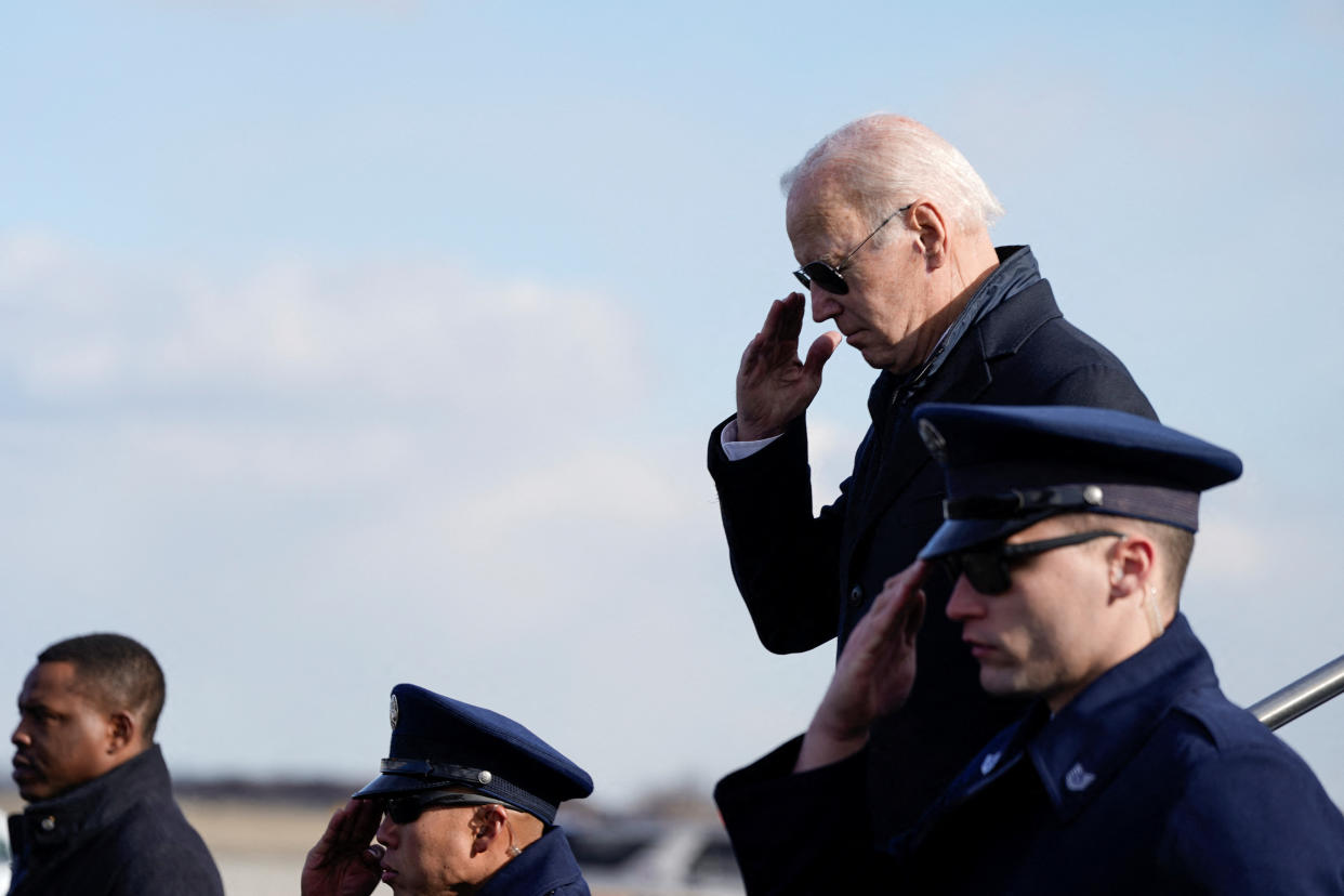 President Biden arriving at the Philadelphia International Airport on Friday.
