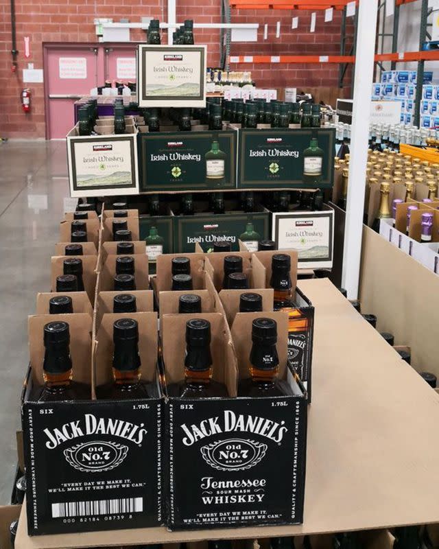 liquor aisle at Costco