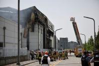 Fire at a lithium battery factory, in Hwaseong