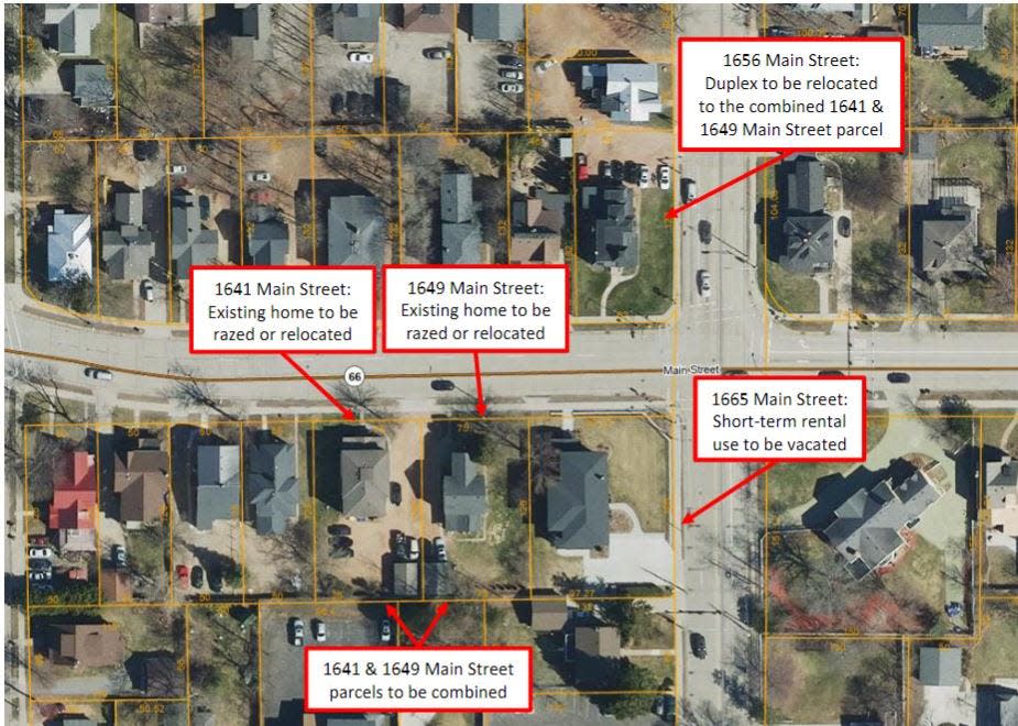 William Schierl, of Stevens Point, is asking the Stevens Point Plan Commission to allow for rezoning of the properties at 1665 Main St., also known as the Claflin House, as well as 1641 and 1649 Main St., from a “multi-family” residential district to a “single- and two-family” residential district, according to city documents. The Plan Commission will discuss the request and hold a public hearing at its meeting at 6 p.m. Monday, Feb. 5, 2024, at 933 Michigan Ave.