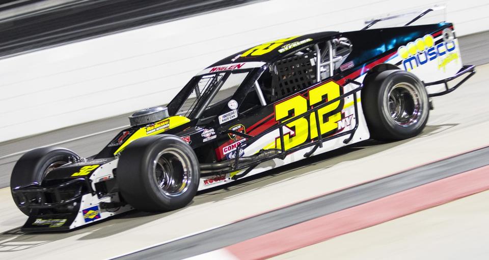 Tyler Rypkema, driver of the #32 Musco / Welcorp Chevrolet, during the Virginia Is For Racing Lovers 200 for the Whelen Modified Tour at Martinsville Raceway in Martinsville, Virginia on April 8, 2021. (Adam Glanzman/NASCAR)