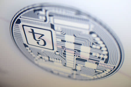 Photo illustration shows detail of Tezos website, October 10, 2017. Picture taken October 10, 2017. REUTERS/Dado Ruvic/Illustration
