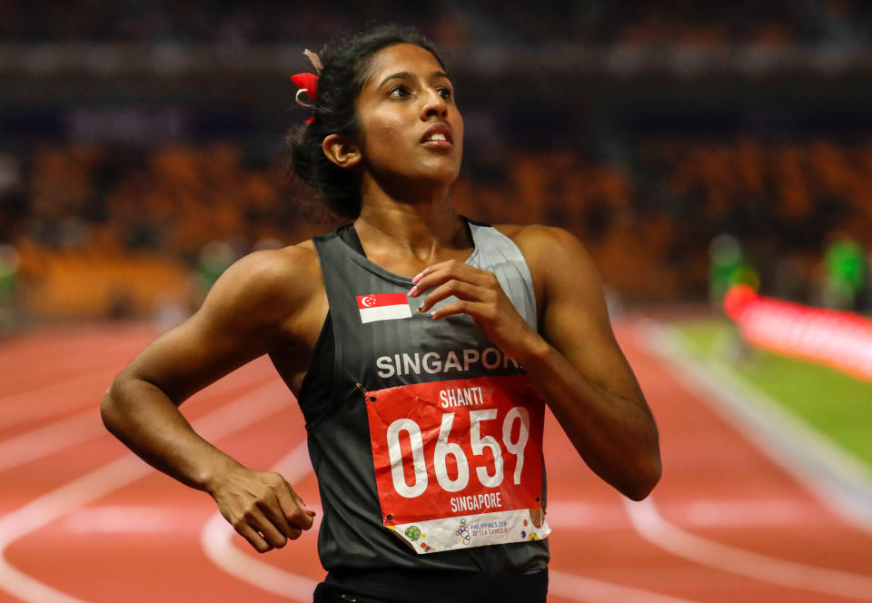 Sprinter Shanti Pereira was the lone spark for Singapore in track and field, winning two bronzes. (PHOTO: Sport Singapore)