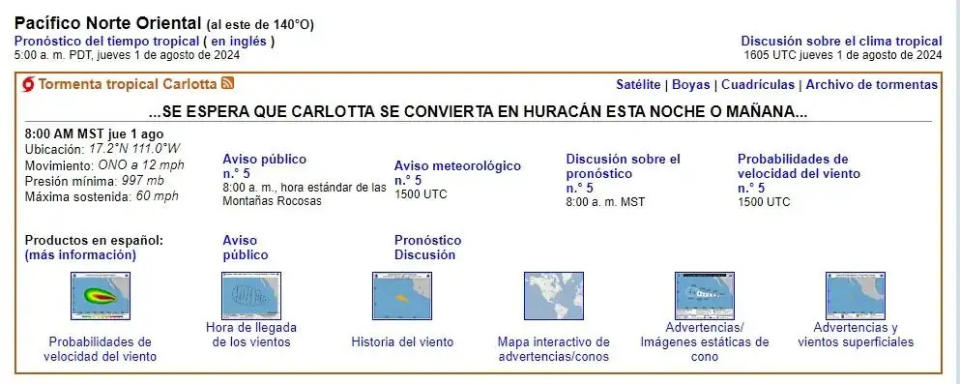 Tormenta Carlotta