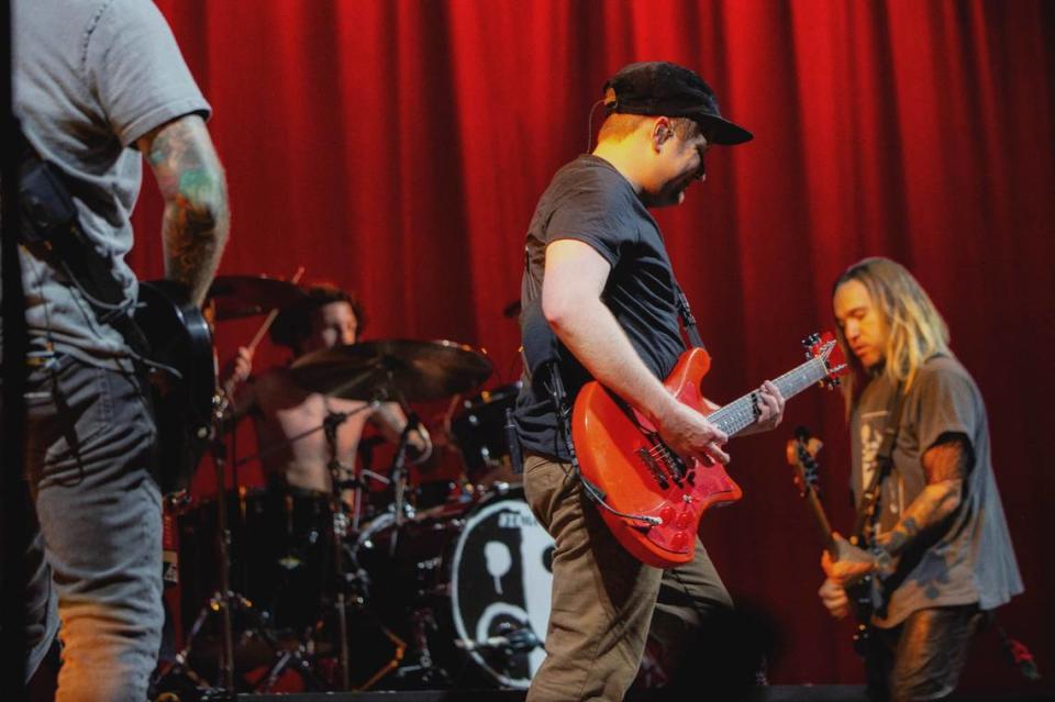 Fall Out Boy performs at PNC Music Pavilion on Friday night. Benjamin Robson