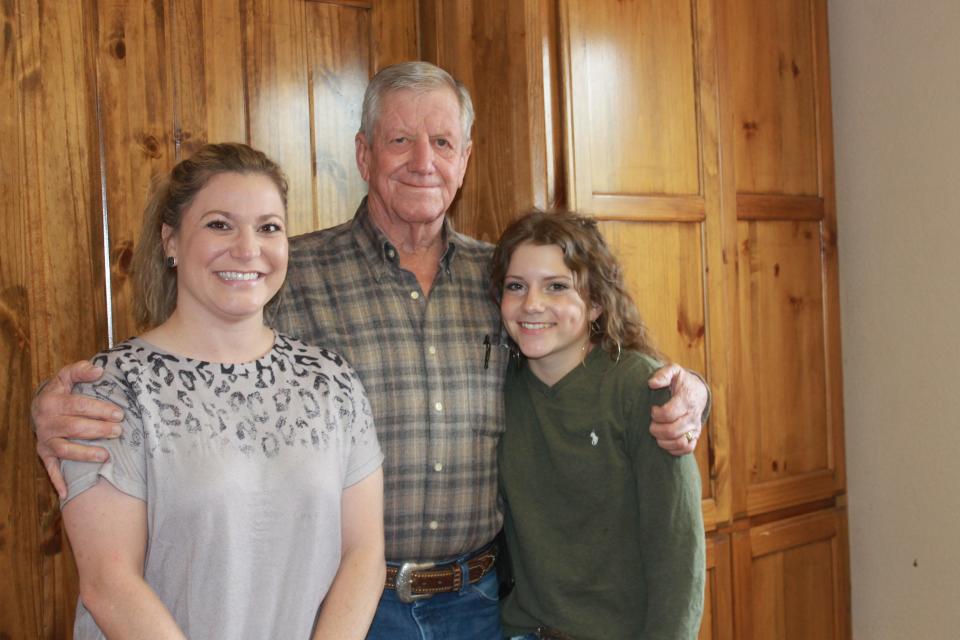 Brianna Chamberlin, Sam Chandler  and Korley Beth Herbert worked Monday, May 23 at the Fort Smith Stockyards in Moffett, Oklahoma.