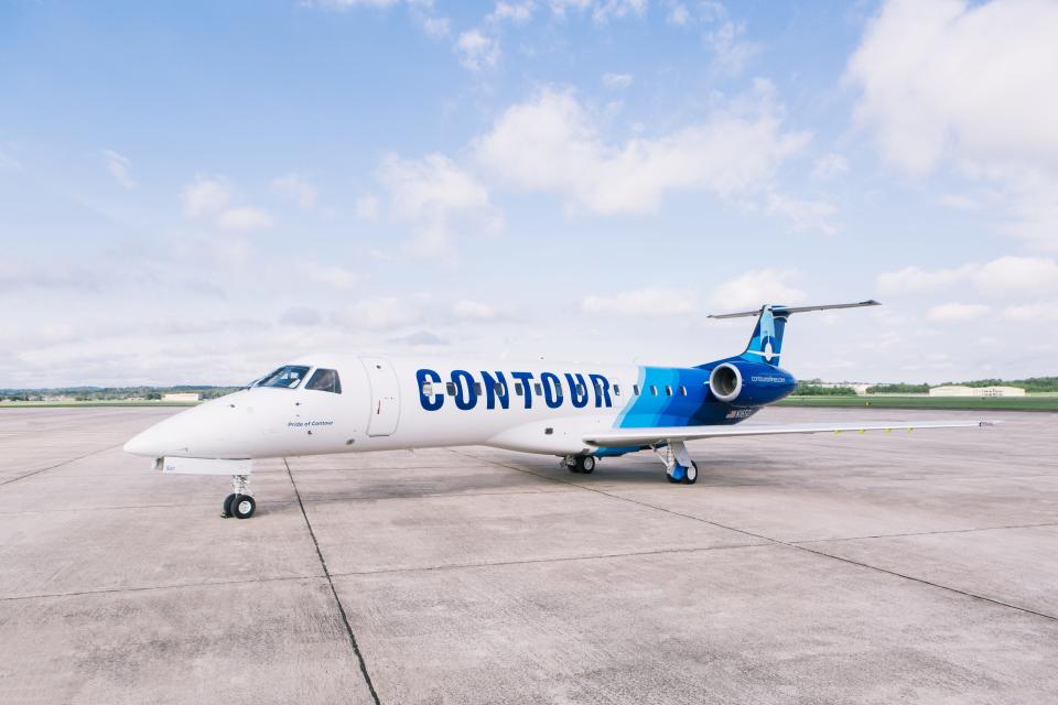 A Contour Airlines ERJ-135 jet, which the carrier uses for Page-Phoenix flights